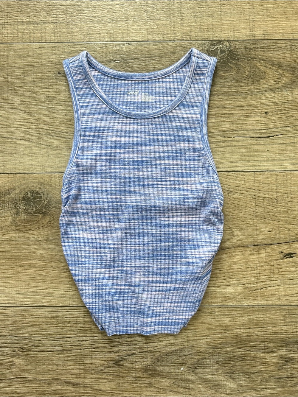 aerie Blue Heathered Ribbed Tank Top